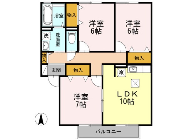 シャルムタウン開成　Ｃ棟の物件間取画像